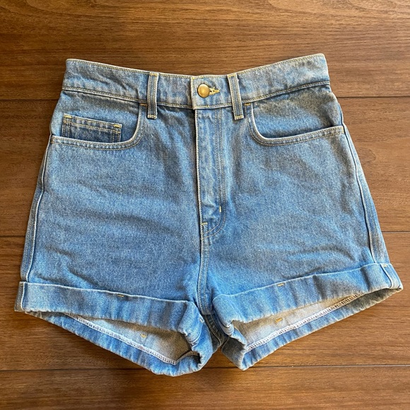 American Apparel High Rise Cuffed Denim Shorts - Picture 4 of 12